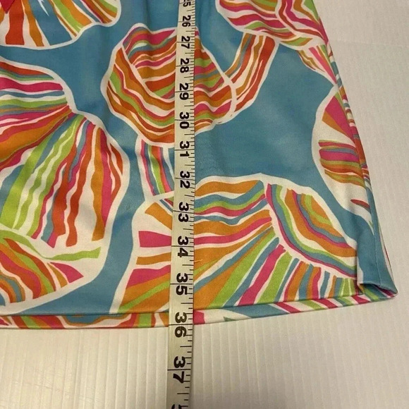 Gretchen Scott Shell Shock Ruffle Neck Dress Preppy Resortwear Tropical Size S - Picture 13 of 15